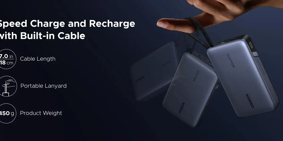 UGREEN PB551 Nexode 145W 20000mAh Power Bank with Built-in Cable (55992B) (2).webp